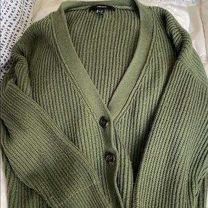 olive green cardigan